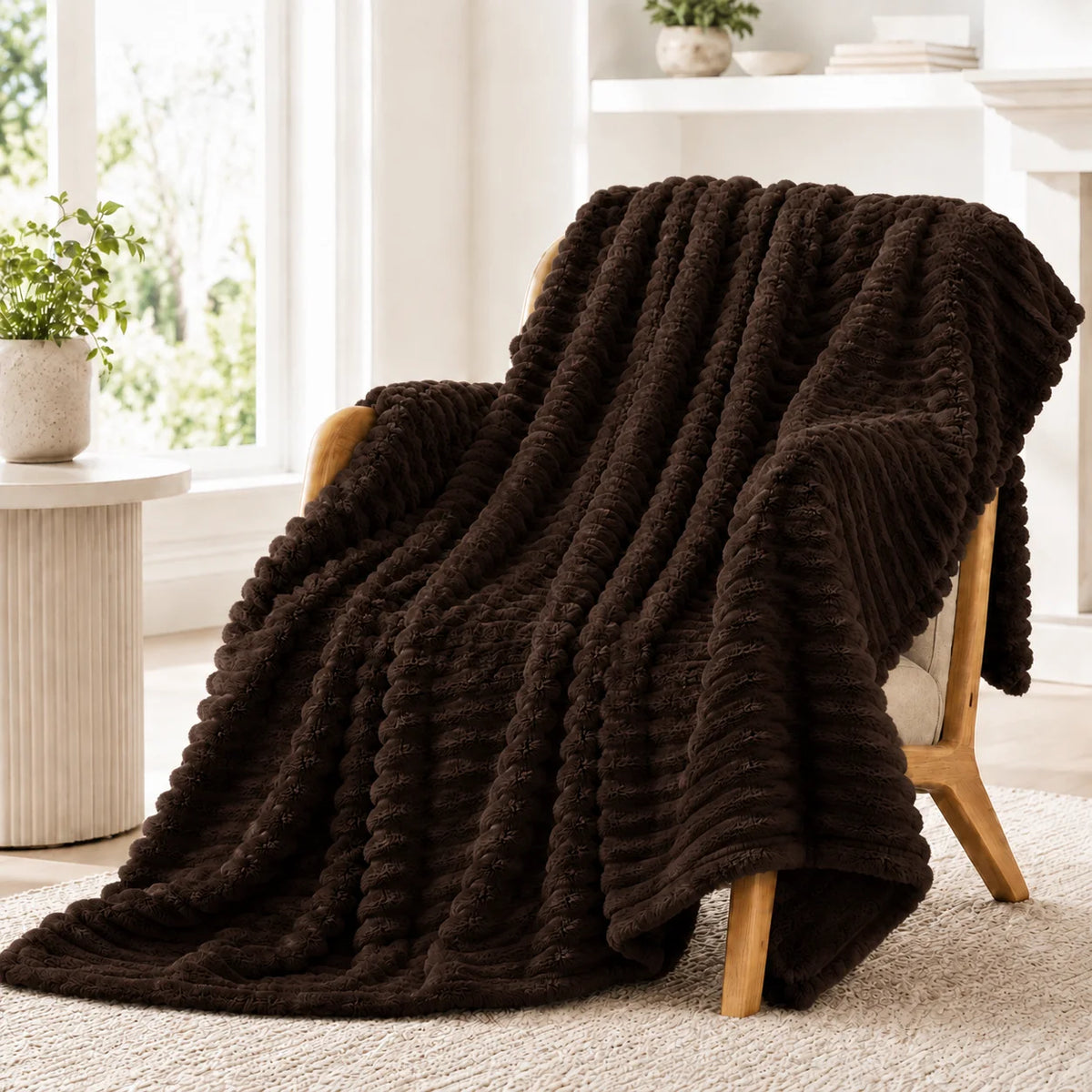 Super Soft Faux Rabbit Fur Plush Blanket