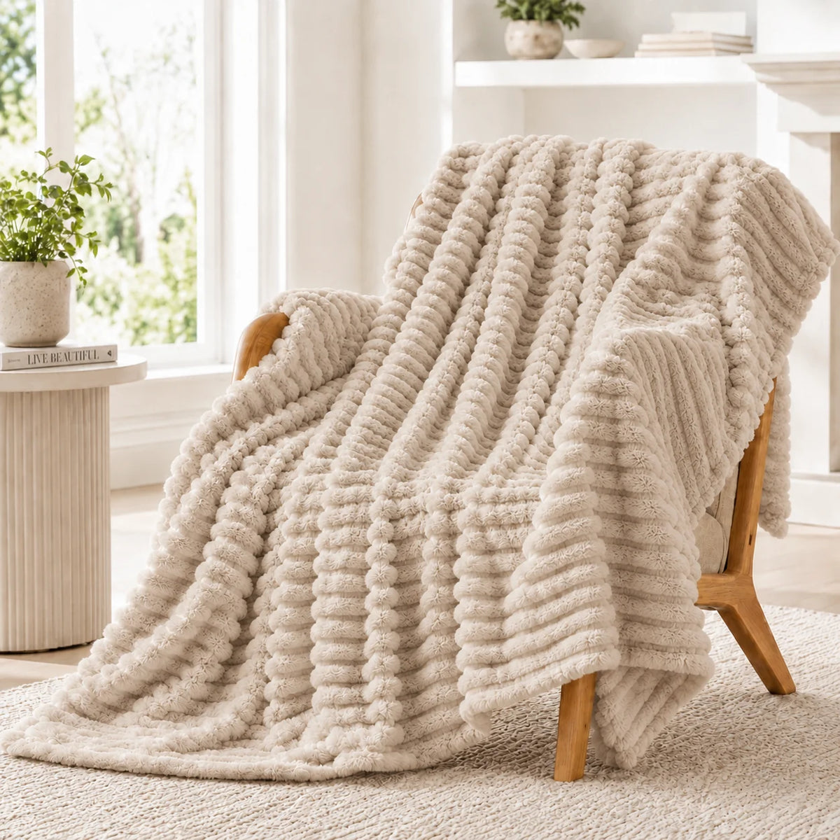 Super Soft Faux Rabbit Fur Plush Blanket