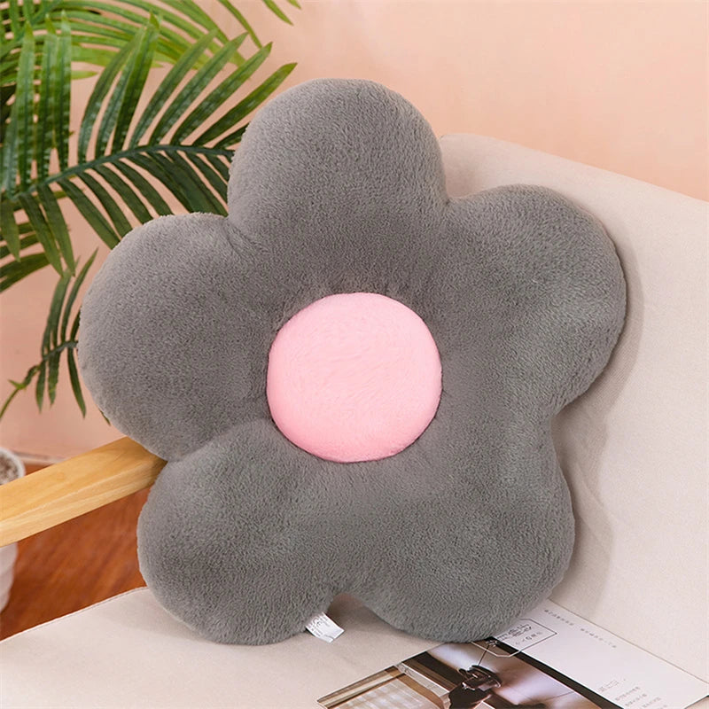 Five-Petal Plush Flower Cushion