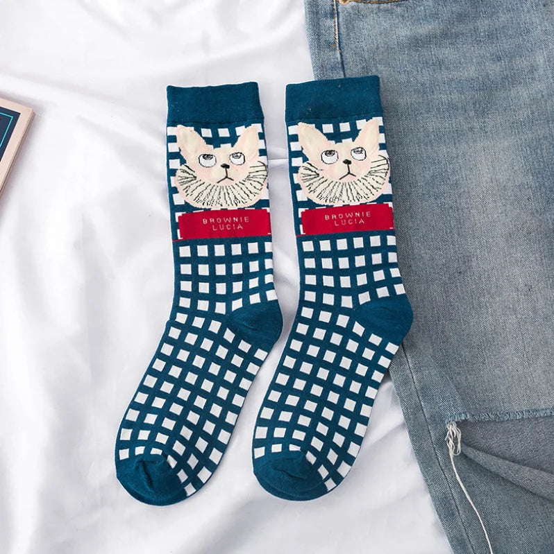 Artistic Mushroom Cotton Crew Socks