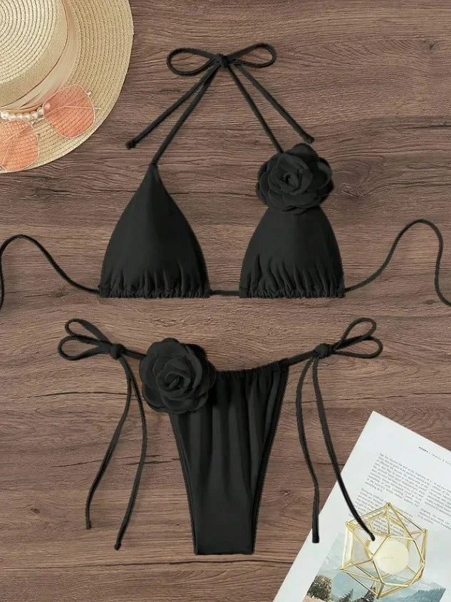 LaVirella Floral Halter Bikini Set