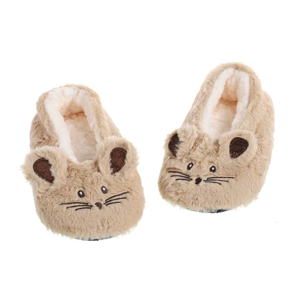Fuzzy Mouse-Ear Slippers