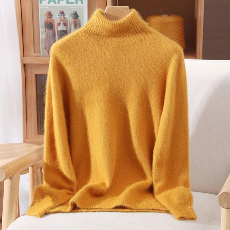 Luxe High-Collar Knit Sweater