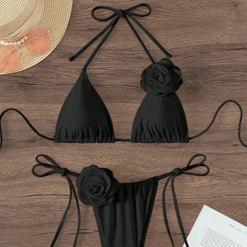LaVirella Floral Halter Bikini Set