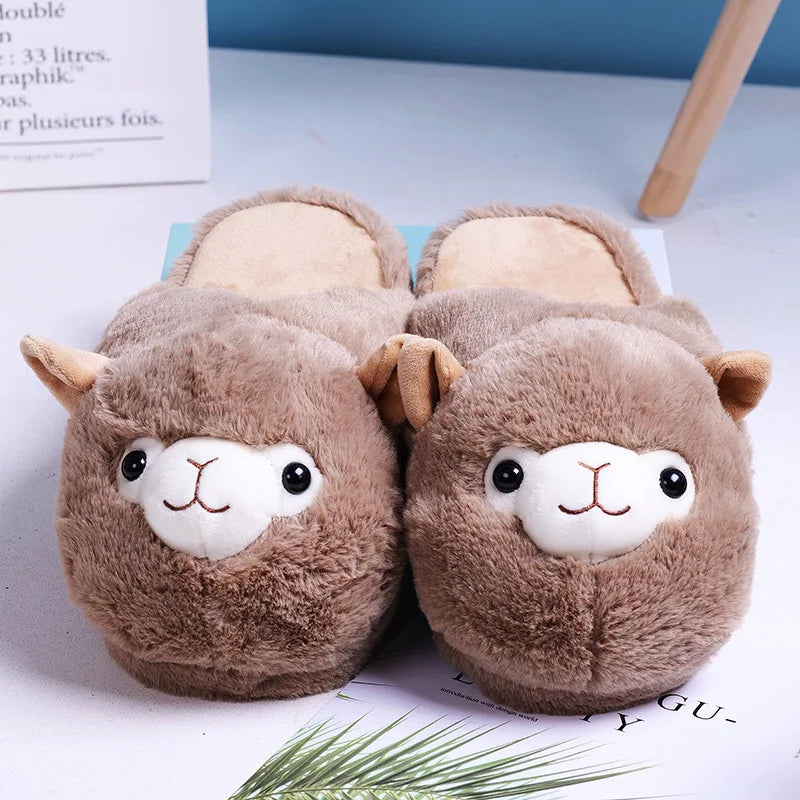 Pink Pig Plush Winter Slippers