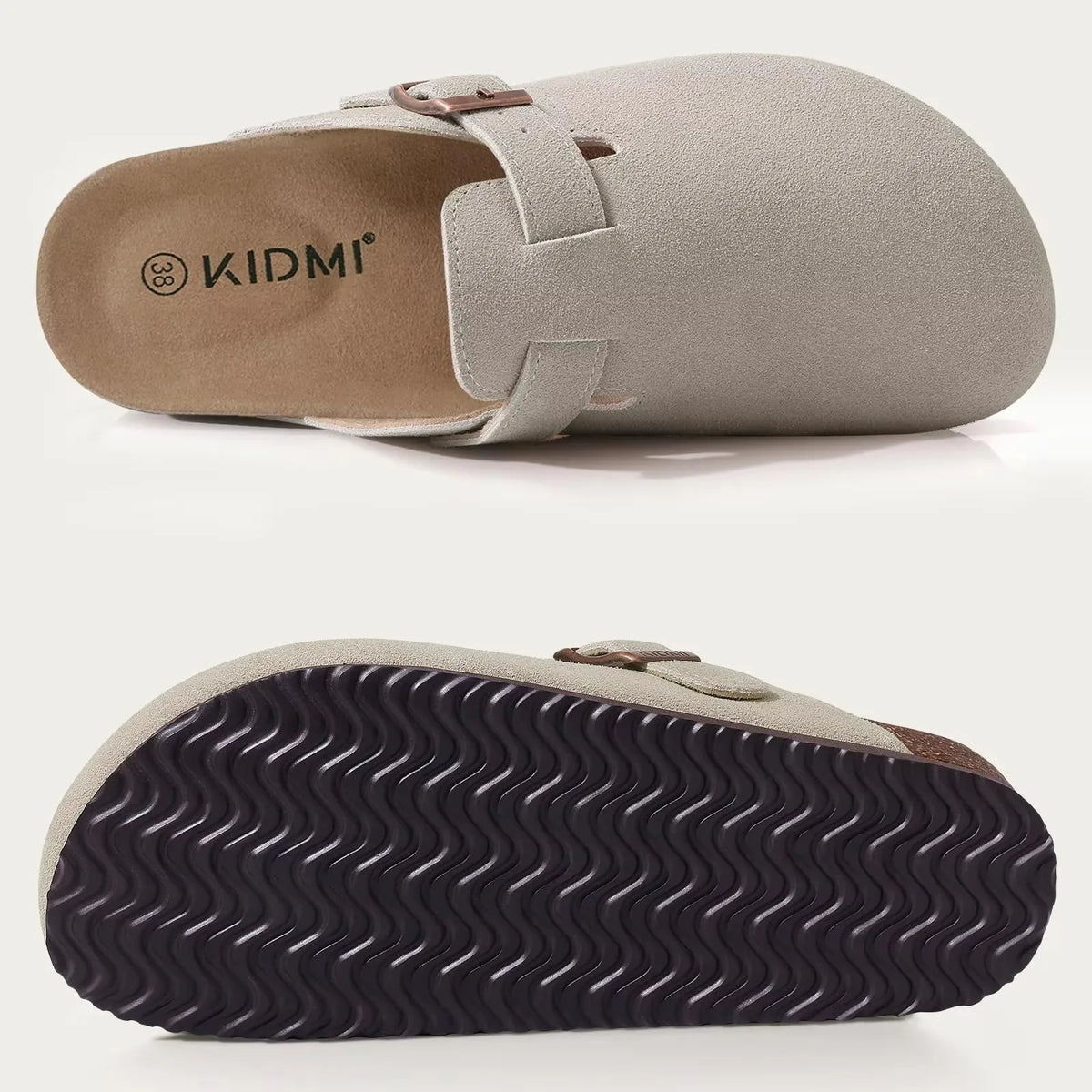 Genuine Leather Cork Footbed Clogs