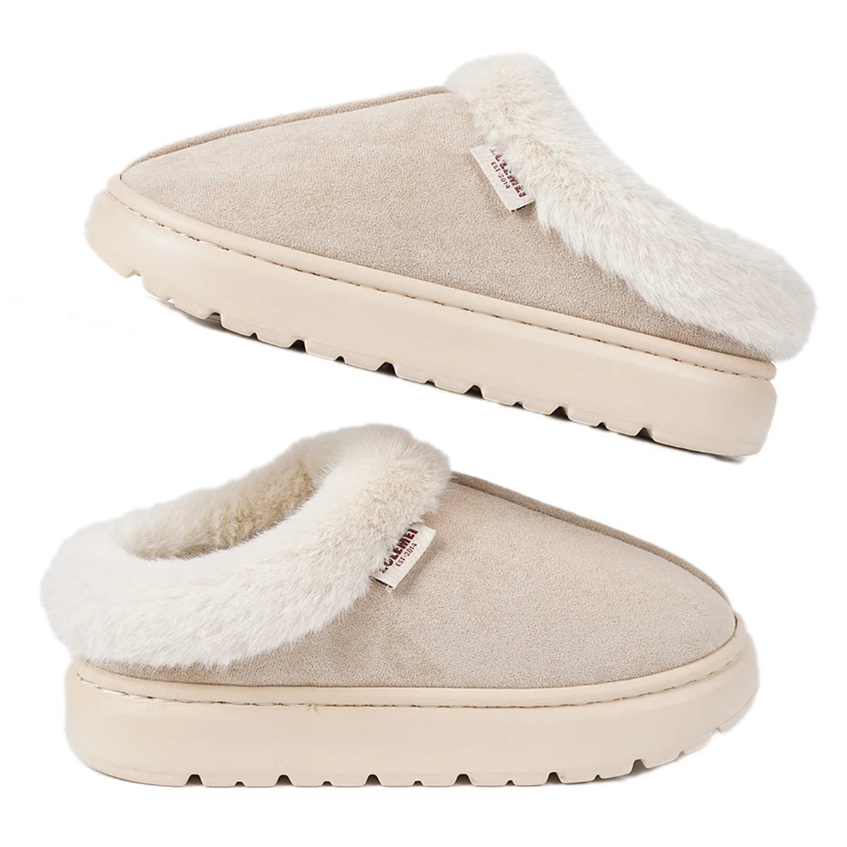 Fluffy Fur Platform Slippers