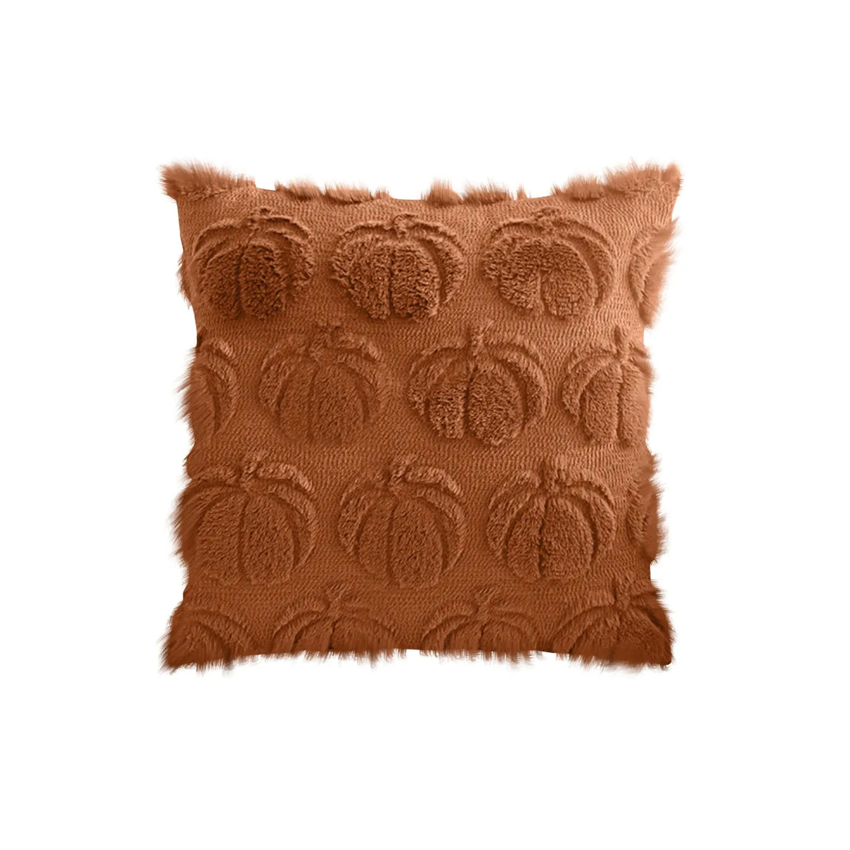 Plush Pumpkin & Snowflake Holiday Pillow Cover