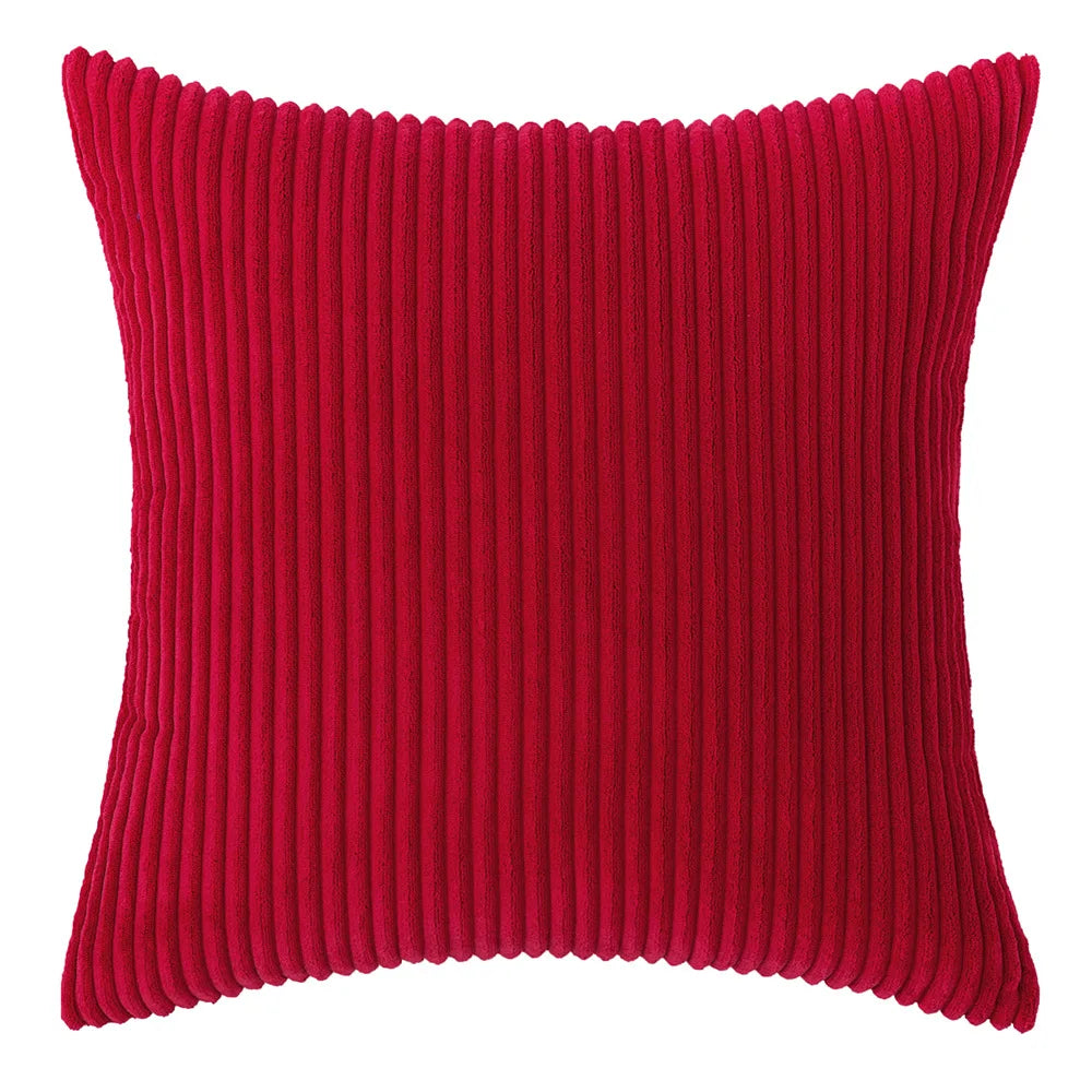 Soft Corduroy Striped Decorative Pillow Cover