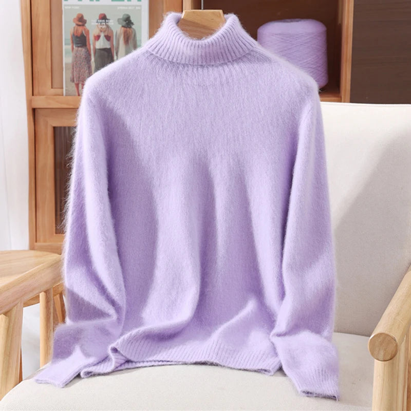 Luxe High-Collar Knit Sweater