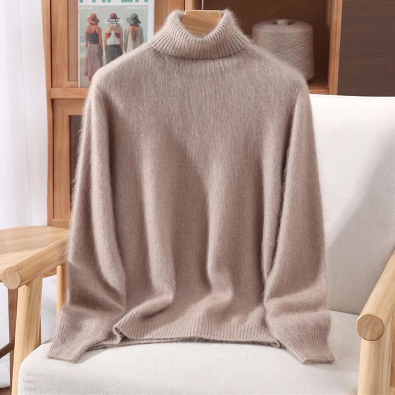 Luxe High-Collar Knit Sweater