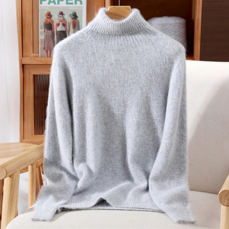 Luxe High-Collar Knit Sweater
