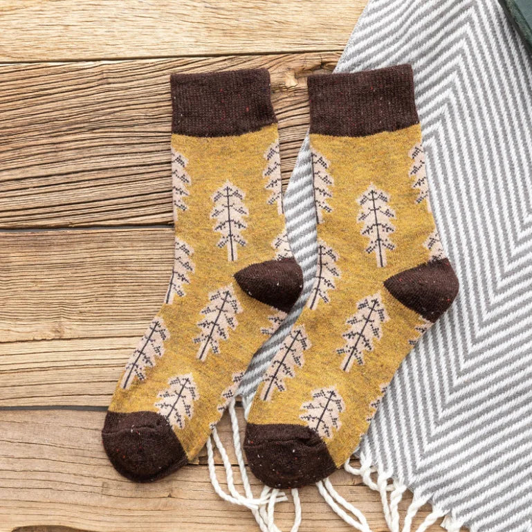 Christmas Tree Wool Blend Winter Socks