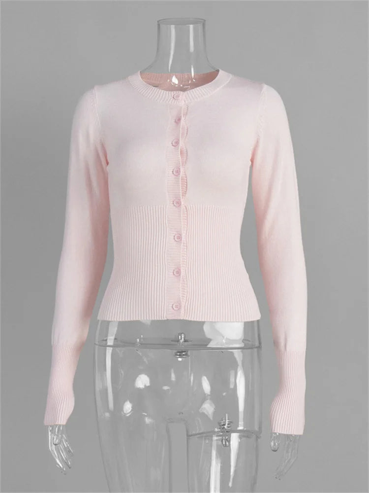 Ribbed Button Knit Cardigan