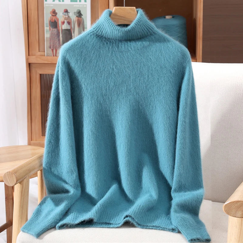 Luxe High-Collar Knit Sweater