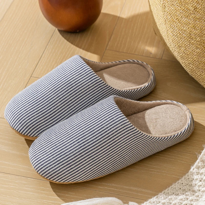 Soft Striped Indoor Slippers