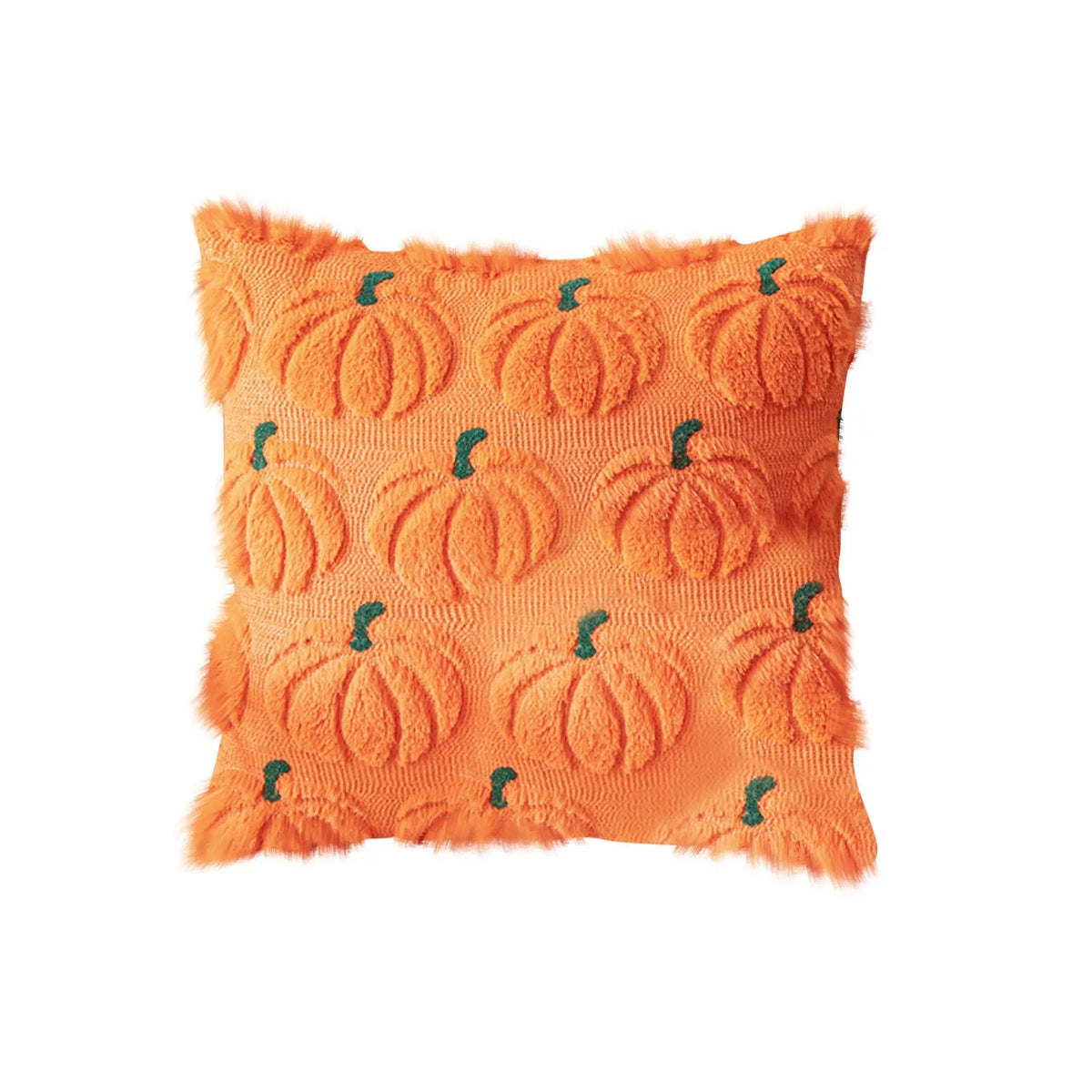 Plush Pumpkin & Snowflake Holiday Pillow Cover