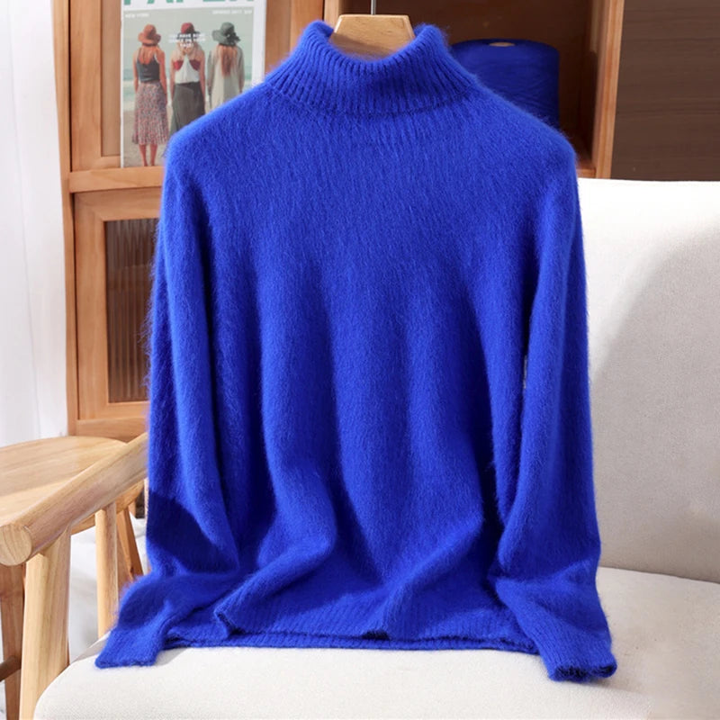 Luxe High-Collar Knit Sweater