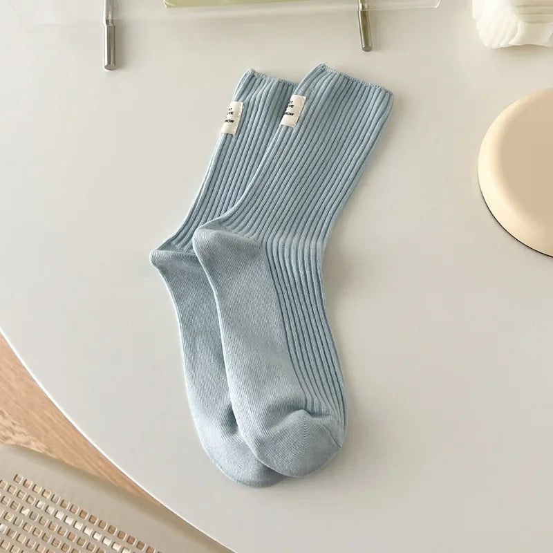 Candy Color Cotton Crew Socks