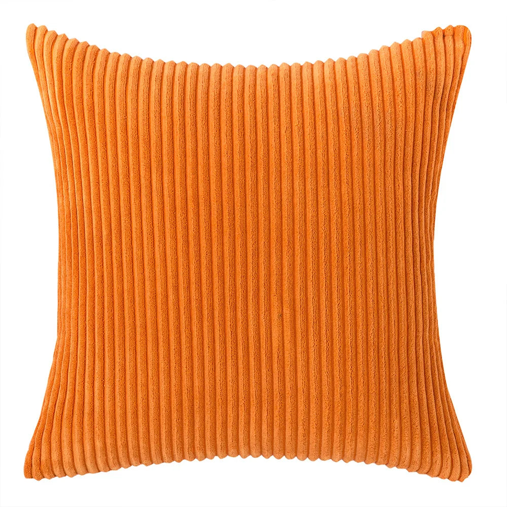 Soft Corduroy Striped Decorative Pillow Cover