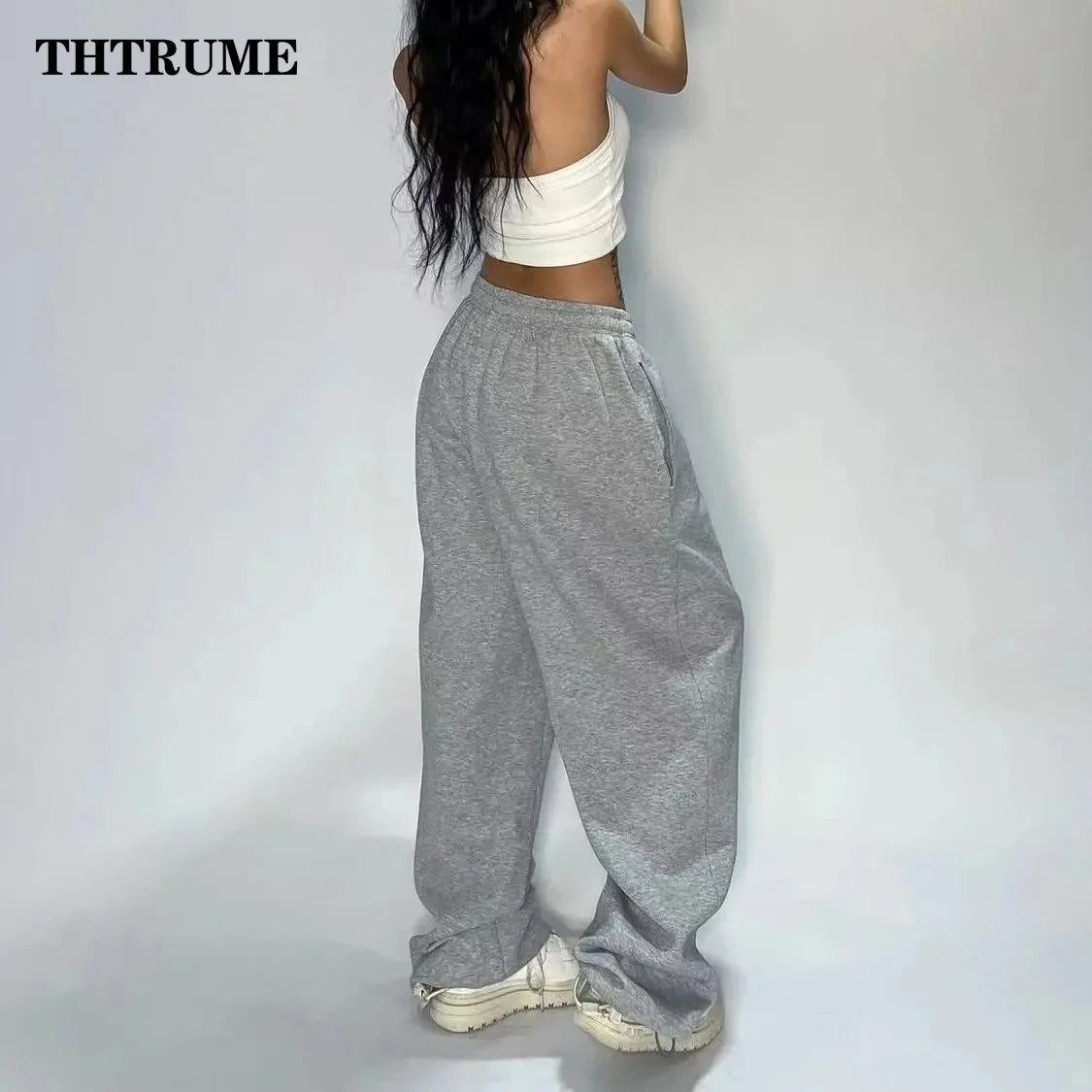 High-Waist Wide-Leg Drawstring Pants