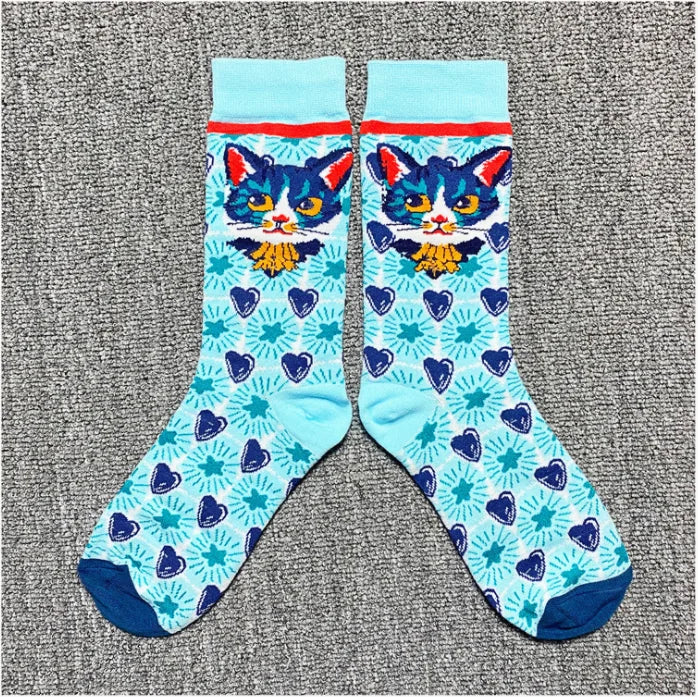 Artistic Mushroom Cotton Crew Socks