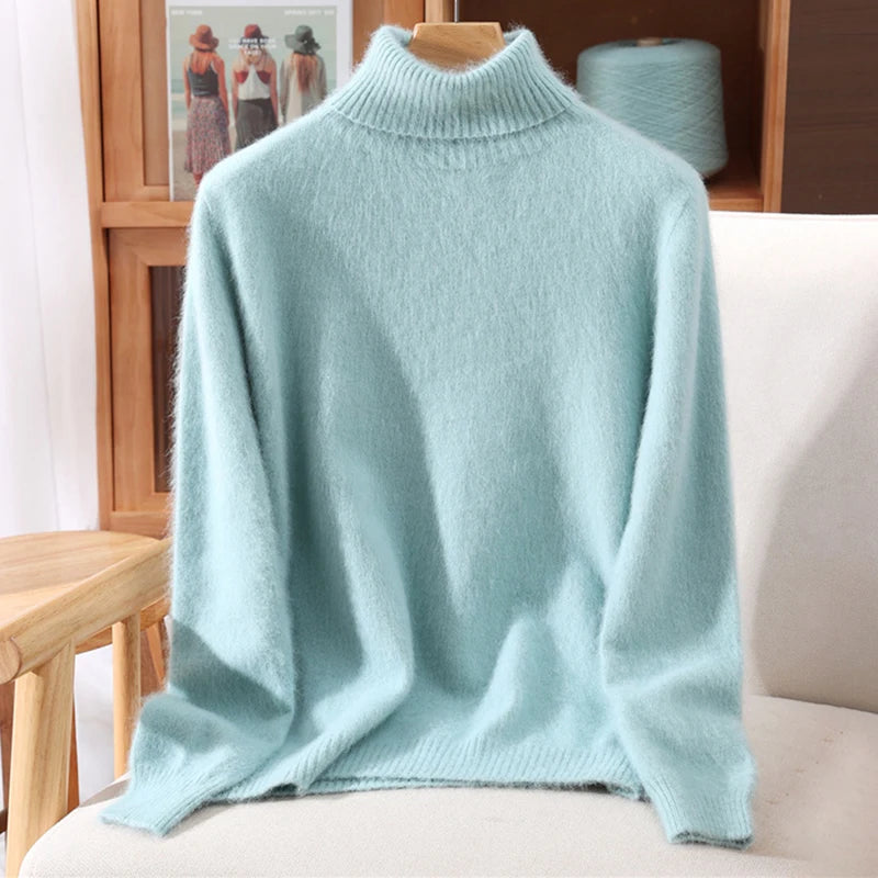 Luxe High-Collar Knit Sweater