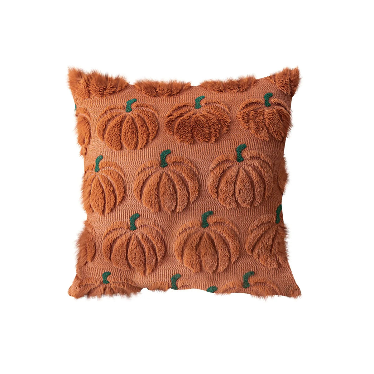 Plush Pumpkin & Snowflake Holiday Pillow Cover