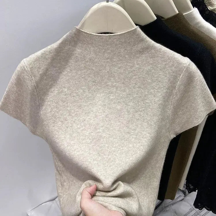 Essential Slim Turtleneck Knit Top