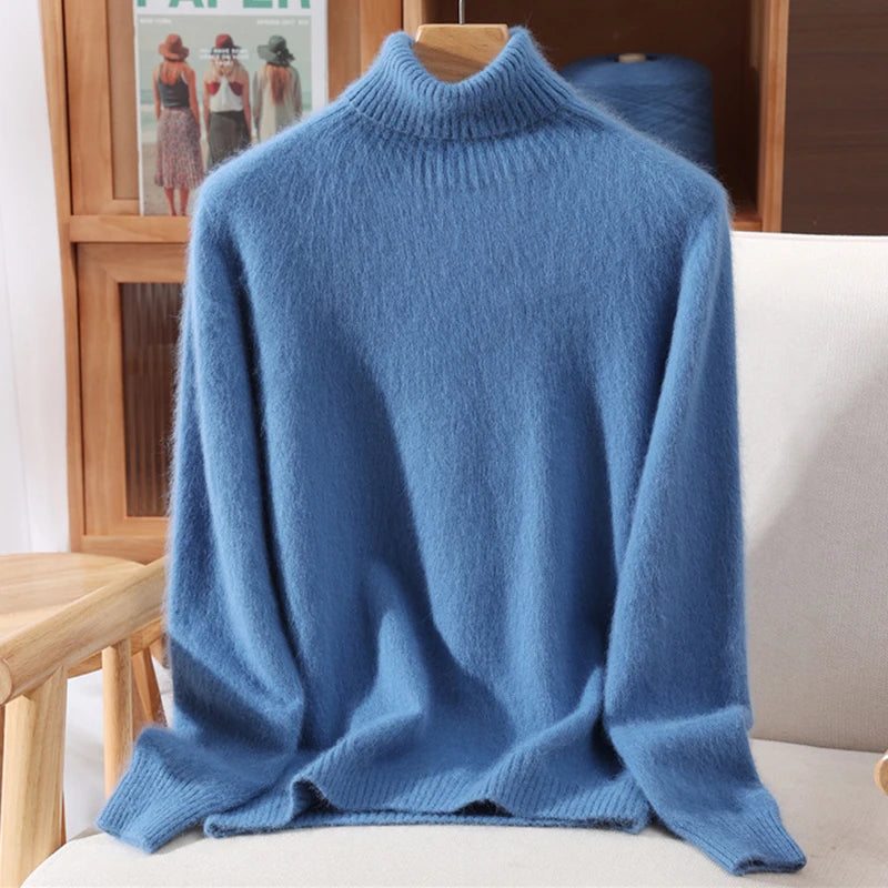 Luxe High-Collar Knit Sweater