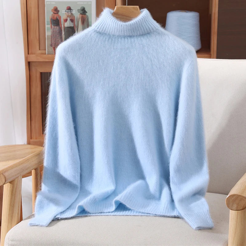 Luxe High-Collar Knit Sweater