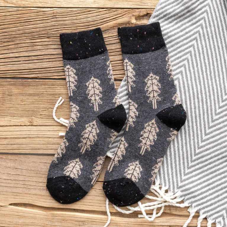 Christmas Tree Wool Blend Winter Socks
