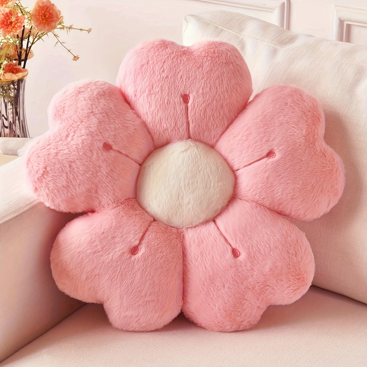 Soft Plush Daisy Flower Decorative Pillow
