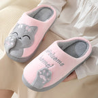 LaVirella Cartoon Cat Plush Winter Slippers