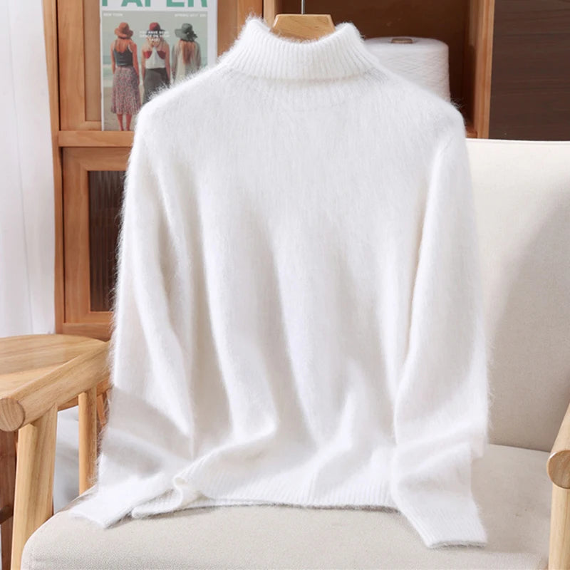 Luxe High-Collar Knit Sweater