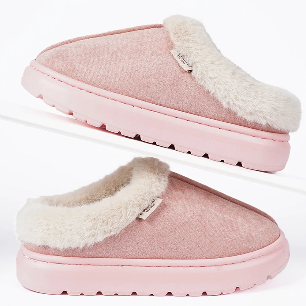 Fluffy Fur Platform Slippers