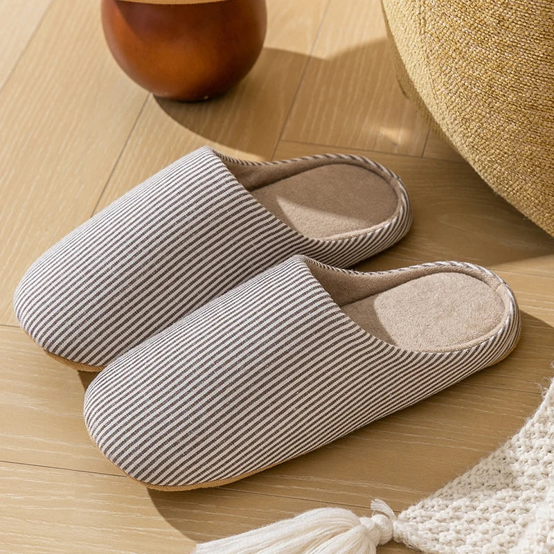 Soft Striped Indoor Slippers