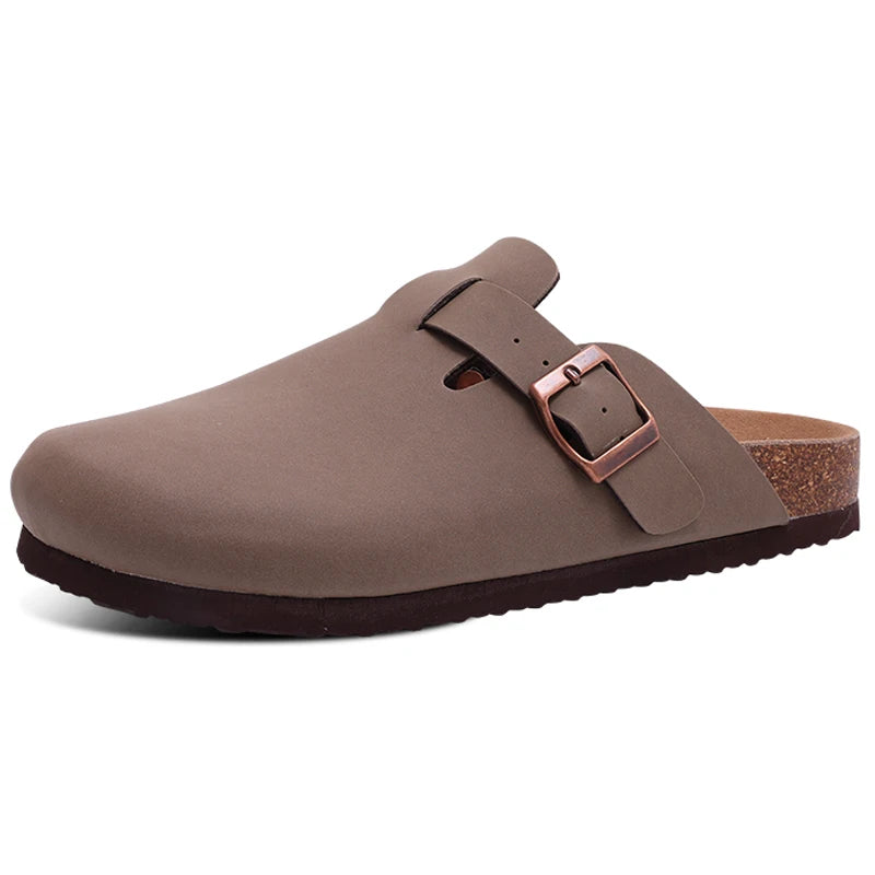 Suede Cork-Sole Clogs