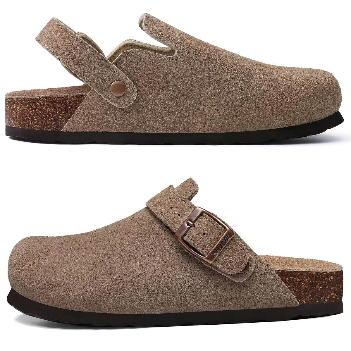 Genuine Leather Cork Footbed Clogs