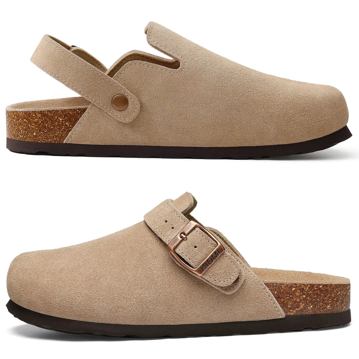 Genuine Leather Cork Footbed Clogs