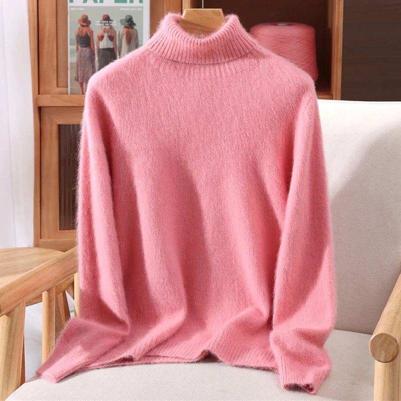 Luxe High-Collar Knit Sweater