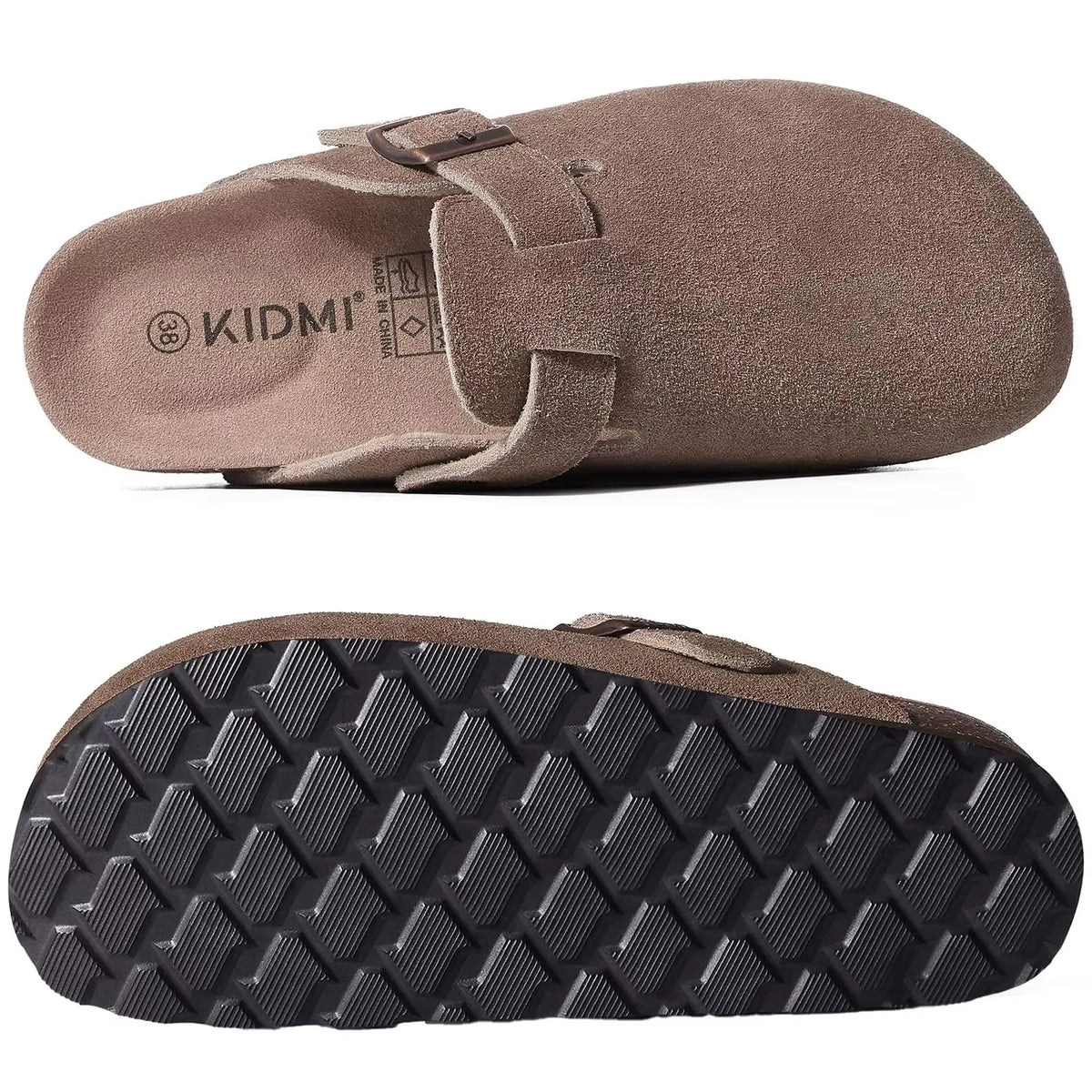 Genuine Leather Cork Footbed Clogs