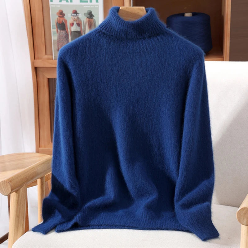 Luxe High-Collar Knit Sweater