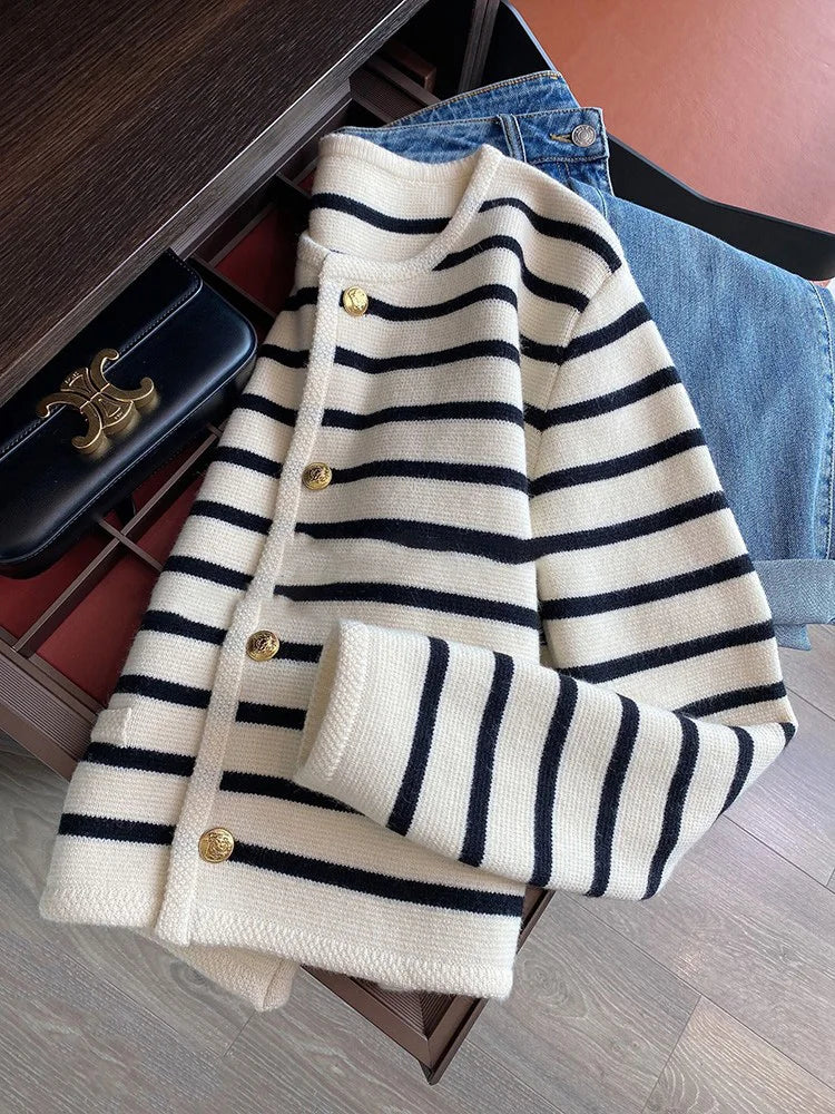 Striped Knit Cardigan