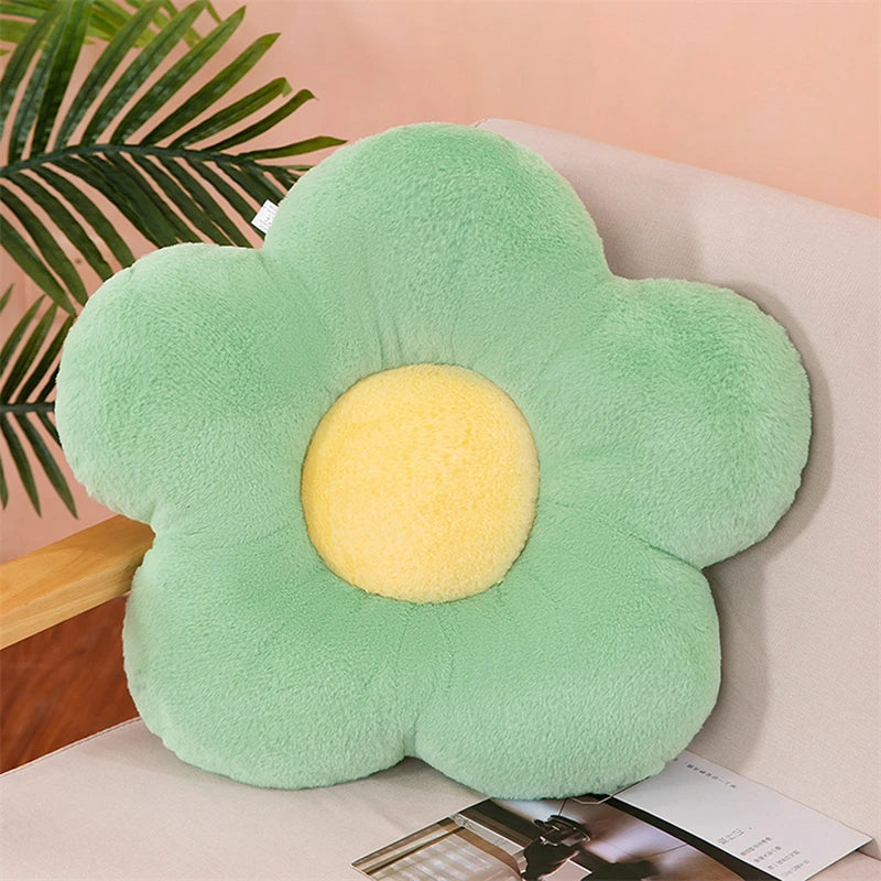 Five-Petal Plush Flower Cushion