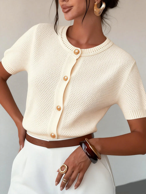 Beige Knit Cardigan