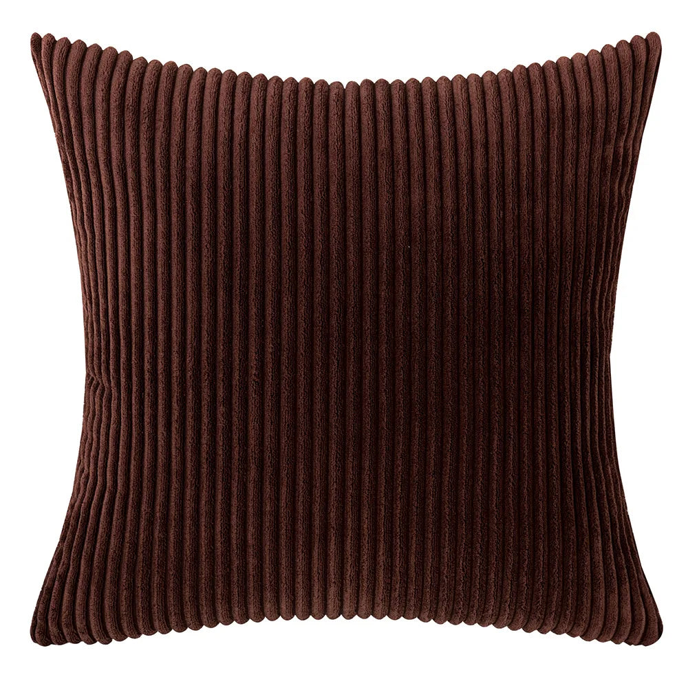Soft Corduroy Striped Decorative Pillow Cover