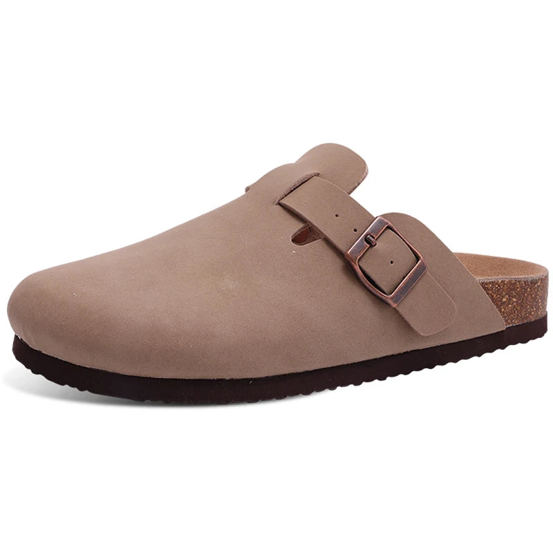 Suede Cork-Sole Clogs