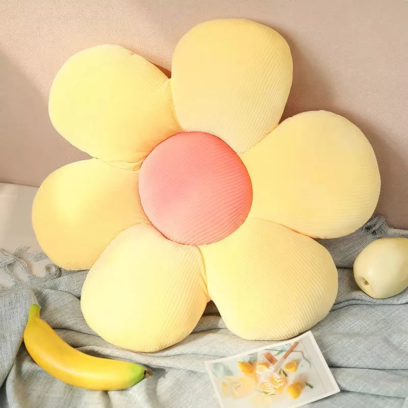 Sunflower & Daisy Petal Plush Cushion