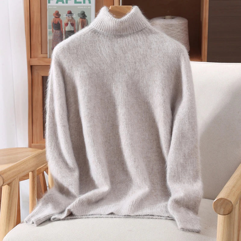 Luxe High-Collar Knit Sweater